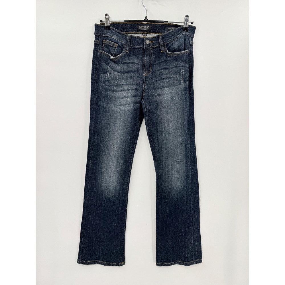 Judy Blue 11/30 Boot Cut Jeans Womens Dark Wash Distressed Stretch JB8235-S